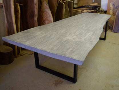 LIVE EDGE GREY DINING TABLE(REDWOOD) - living-essentials