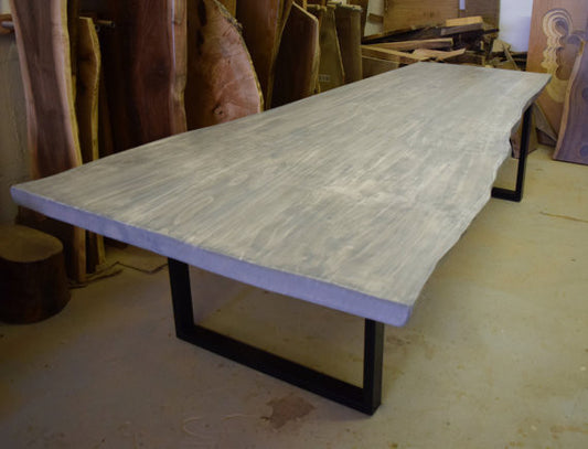 LIVE EDGE GREY DINING TABLE(REDWOOD) - living-essentials