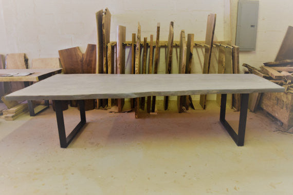 LIVE EDGE GREY DINING TABLE(REDWOOD) - living-essentials
