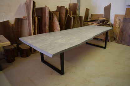 LIVE EDGE GREY DINING TABLE(REDWOOD) - living-essentials