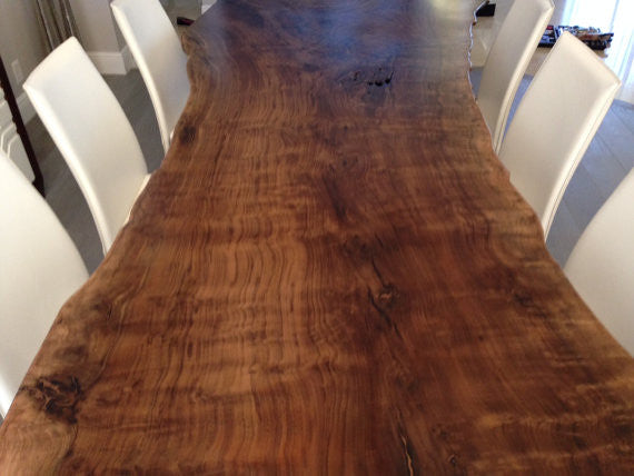 LIVE EDGE WALNUT DINING TABLE WITH SQUARE LEGS - living-essentials