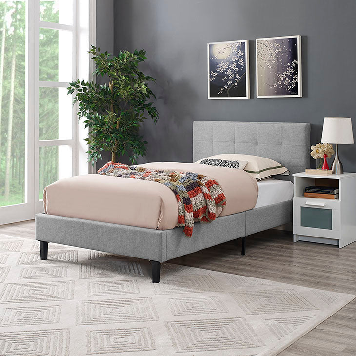 Linda Twin Fabric Bed Frame – EMFURN