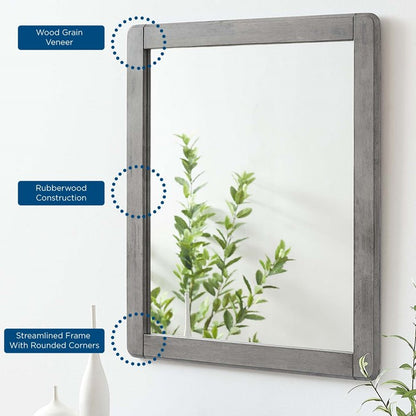 Boston Wood Mirror in Gray