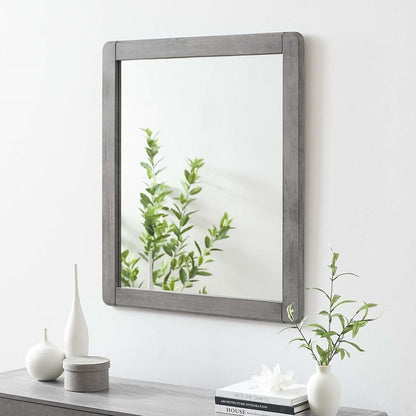 Boston Wood Mirror in Gray