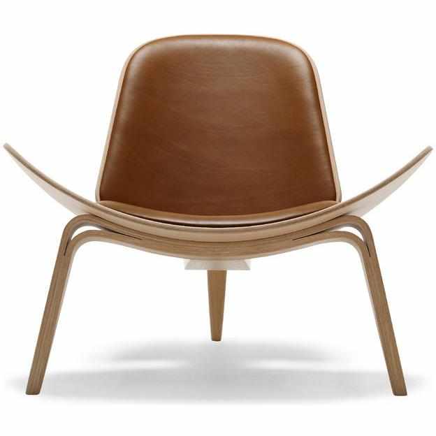 Hans J. Wegner Style Aniline Shell Chair - living-essentials