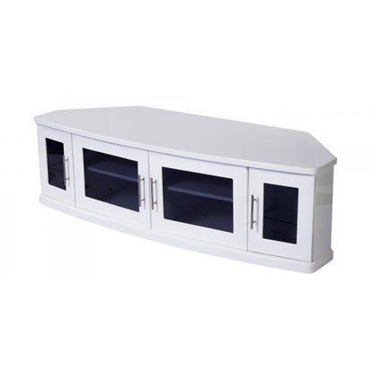 PLATEAU NEWPORT 62 White Corner Wood 62" TV Stand - living-essentials