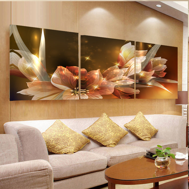 Flowers and Petals 3 Piece Panel Wall Art - living-essentials