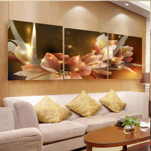 Flowers and Petals 3 Piece Panel Wall Art - living-essentials