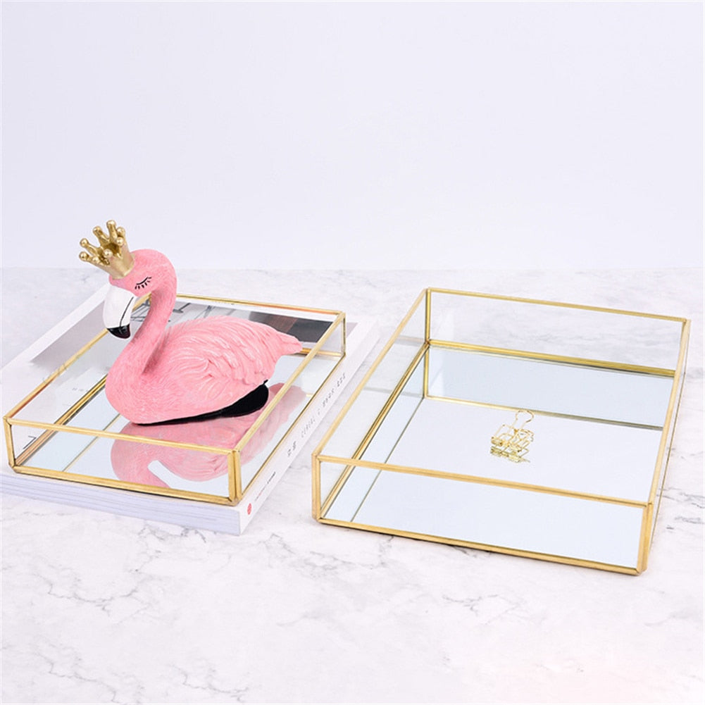 EMFURN Gold Mirror Tray