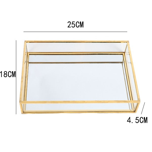 EMFURN Gold Mirror Tray