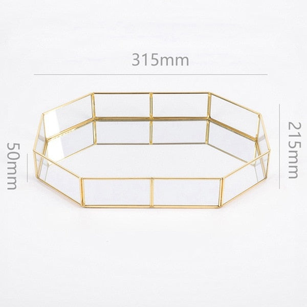 EMFURN Gold Mirror Tray