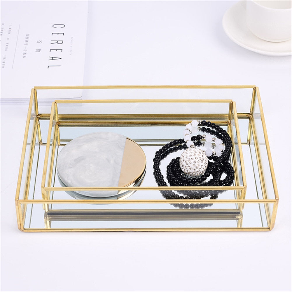 EMFURN Gold Mirror Tray