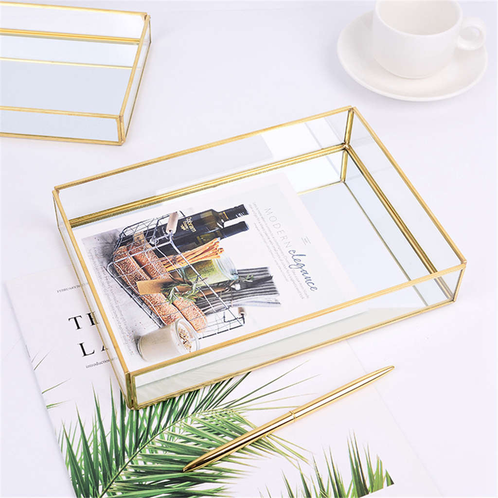 EMFURN Gold Mirror Tray