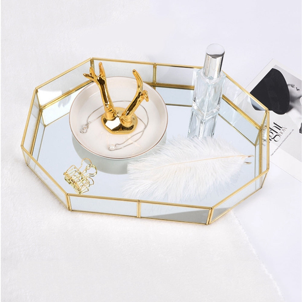 EMFURN Gold Mirror Tray