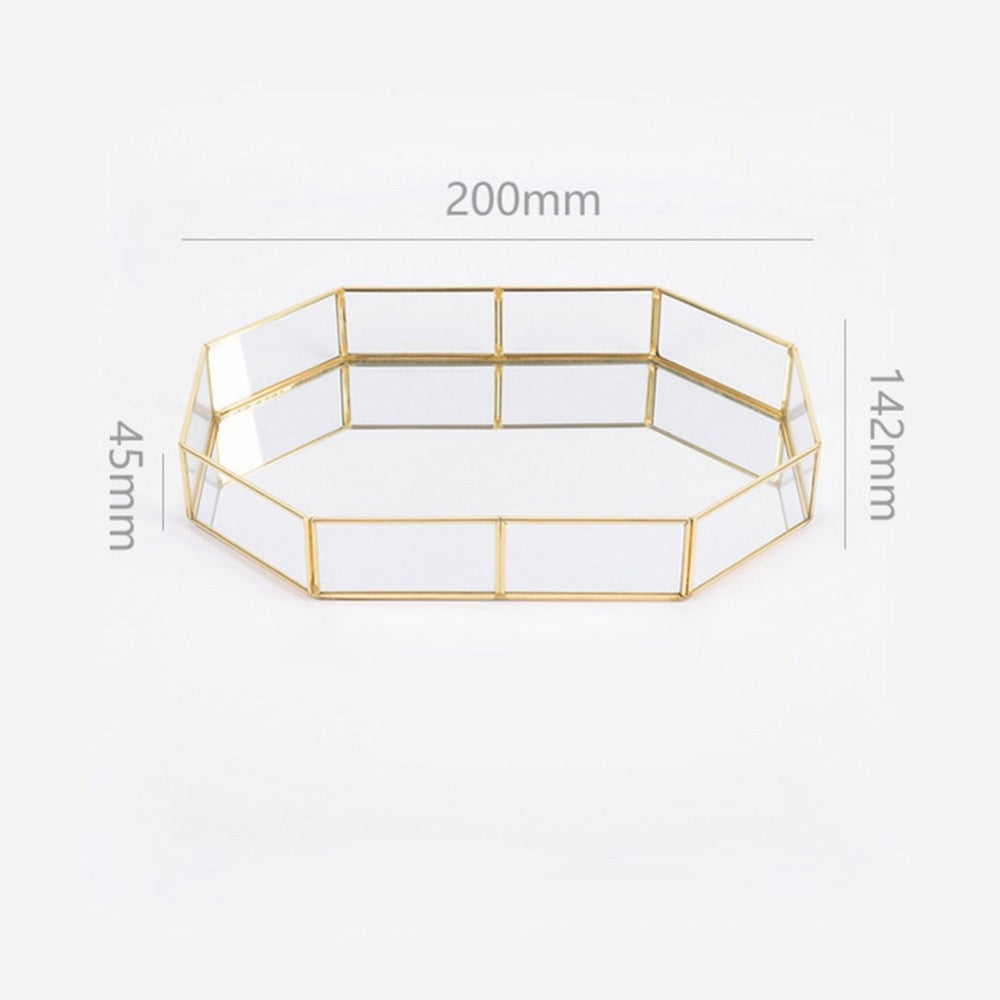 EMFURN Gold Mirror Tray