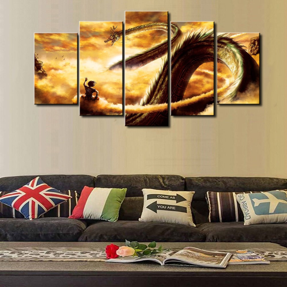 Dragon 5 Piece Panel Wall Art - living-essentials