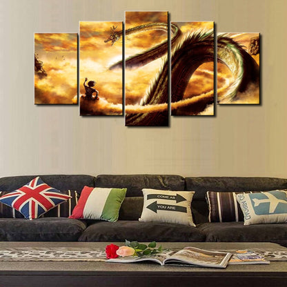 Dragon 5 Piece Panel Wall Art - living-essentials