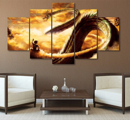 Dragon 5 Piece Panel Wall Art - living-essentials