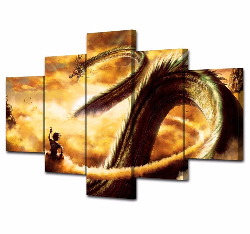 Dragon 5 Piece Panel Wall Art - living-essentials