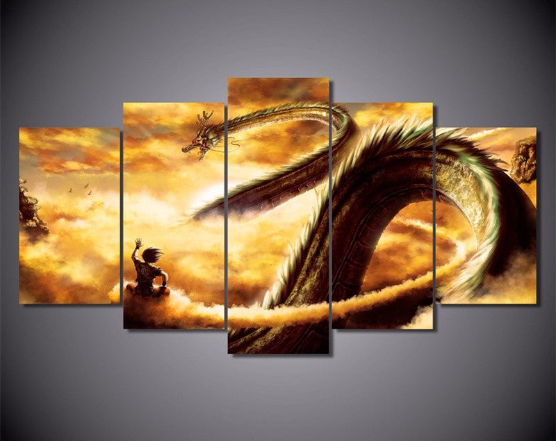 Dragon 5 Piece Panel Wall Art - living-essentials