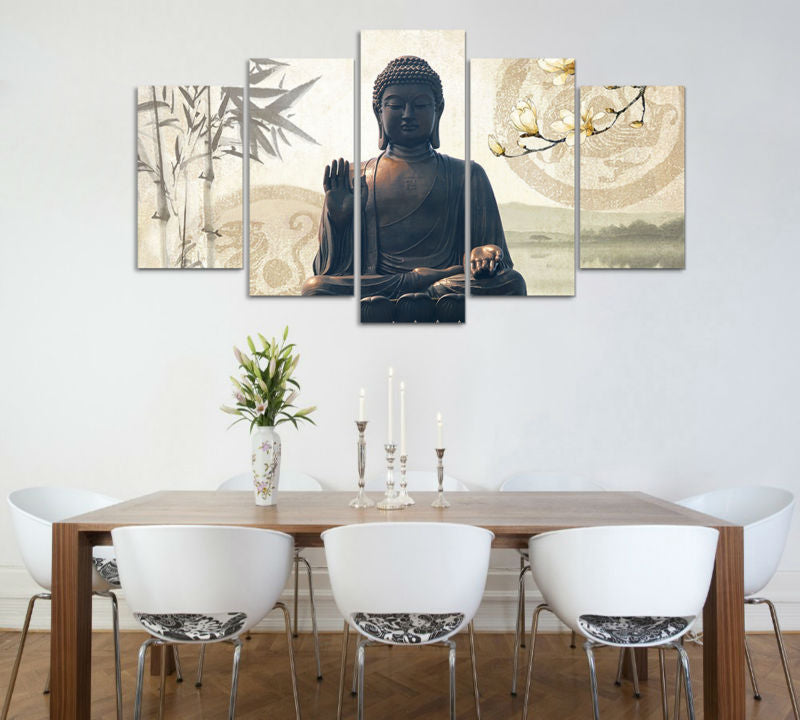 Buddha 5 Piece Panel Wall Art - living-essentials