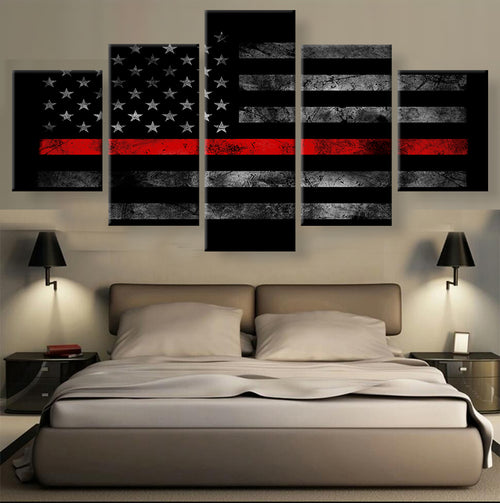 American Flag 5 Piece Panel Wall Art - living-essentials