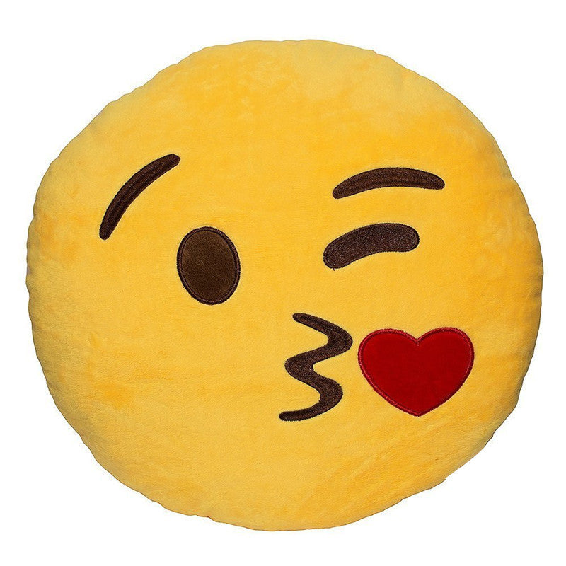 Kissing Wink Emoji Pillow - living-essentials