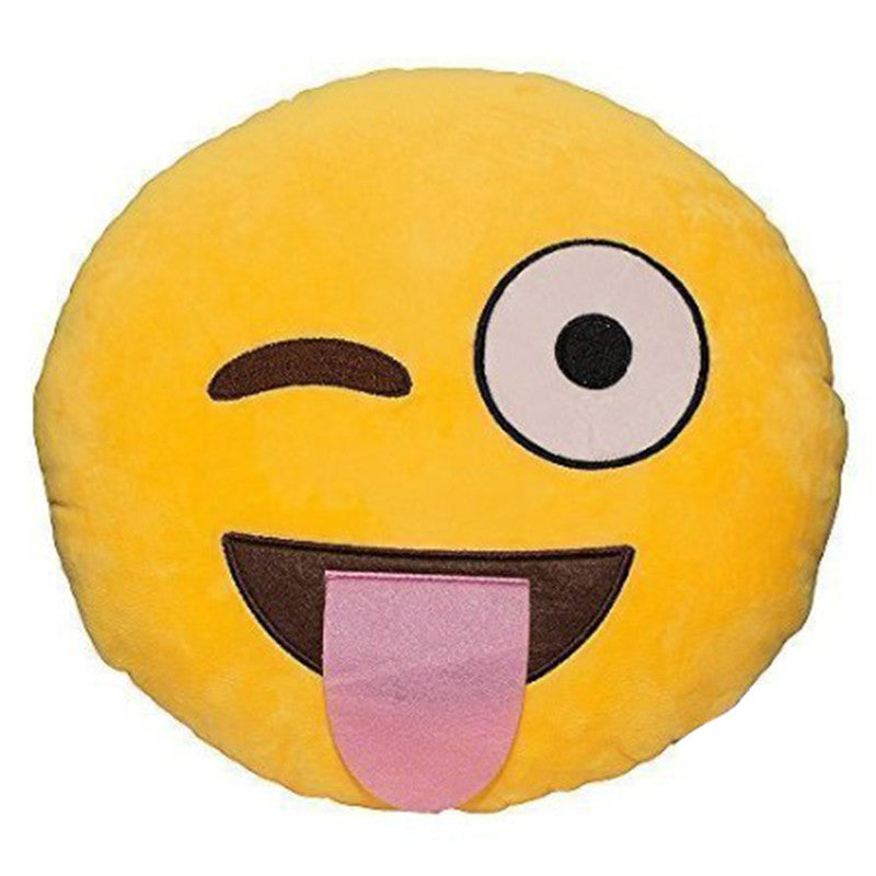 Kissing Wink Emoji Pillow - living-essentials