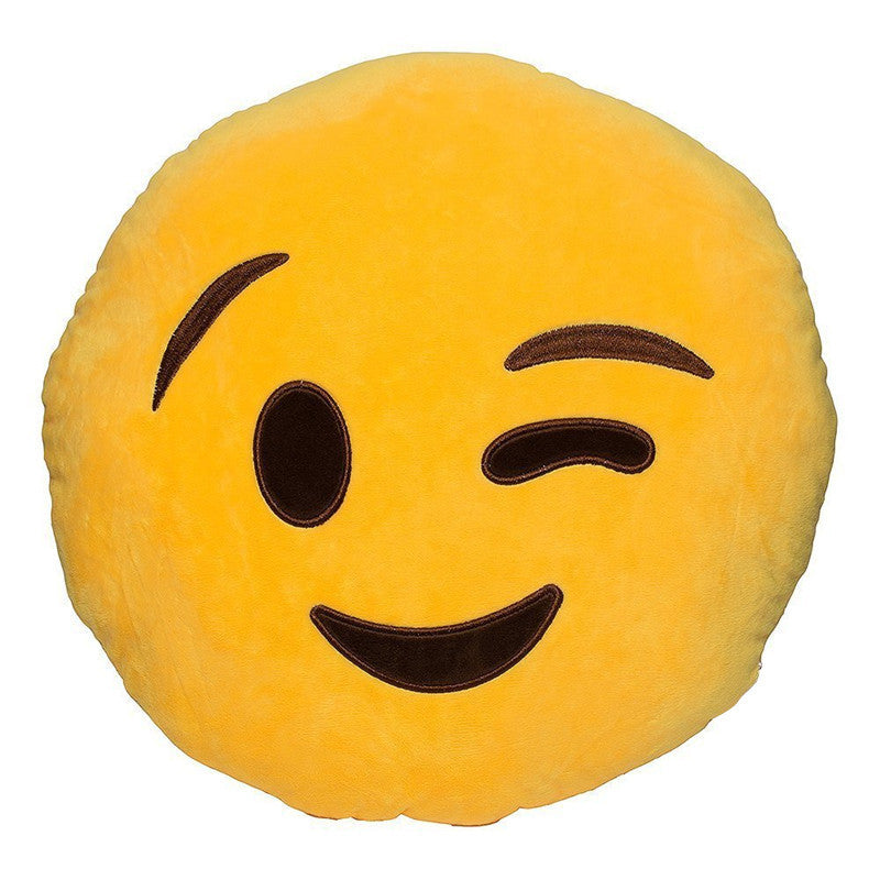 Kissing Wink Emoji Pillow - living-essentials