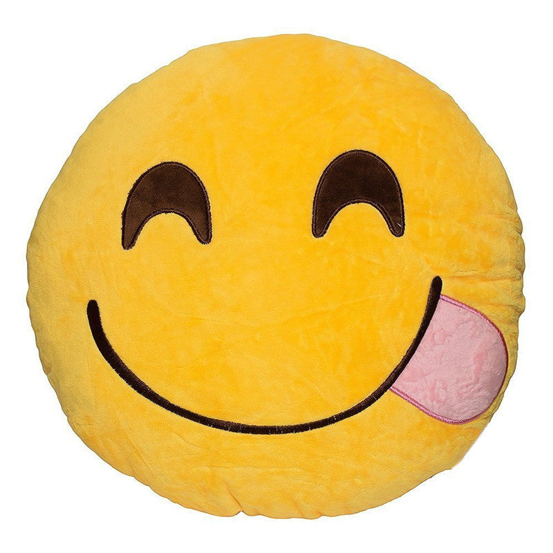 Kissing Wink Emoji Pillow - living-essentials
