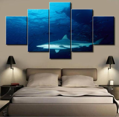 Shark 5 Piece Panel Wall Art - living-essentials