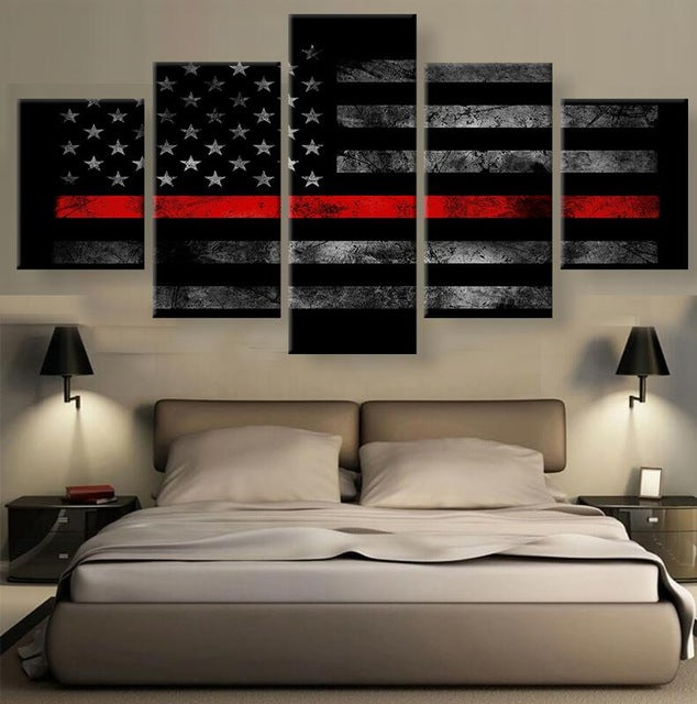 American Flag 5 Piece Panel Wall Art - living-essentials