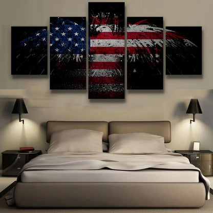 American Flag 5 Piece Panel Wall Art - living-essentials