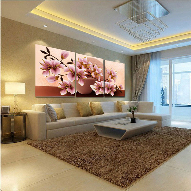 Orchids 3 Piece Panel Wall Art - living-essentials