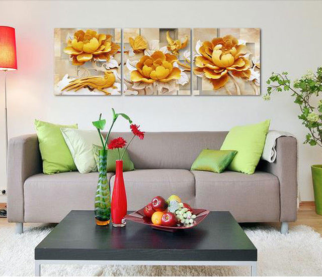 Orchids 3 Piece Panel Wall Art - living-essentials