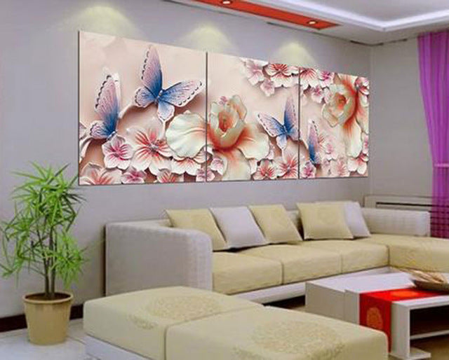 Orchids 3 Piece Panel Wall Art - living-essentials