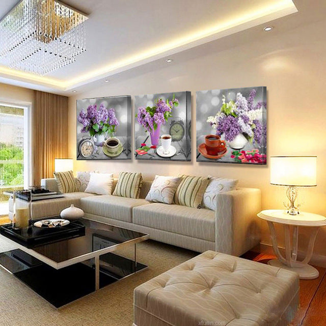Orchids 3 Piece Panel Wall Art - living-essentials