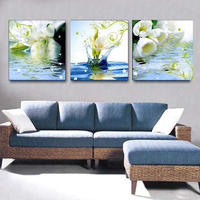 Orchids 3 Piece Panel Wall Art - living-essentials