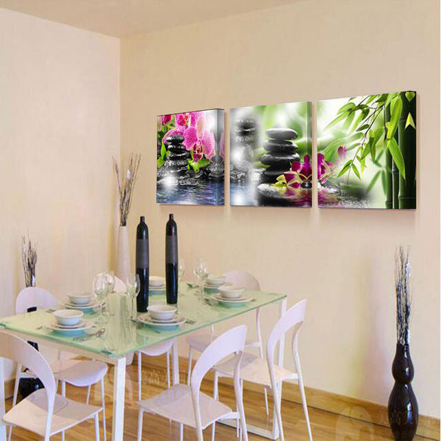Orchids 3 Piece Panel Wall Art - living-essentials