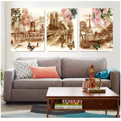 Flowers and Petals 3 Piece Panel Wall Art - living-essentials