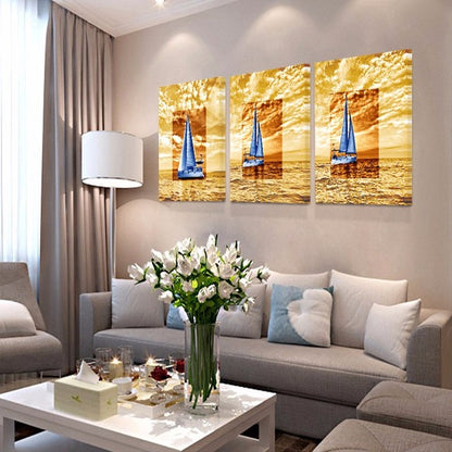 Flowers and Petals 3 Piece Panel Wall Art - living-essentials