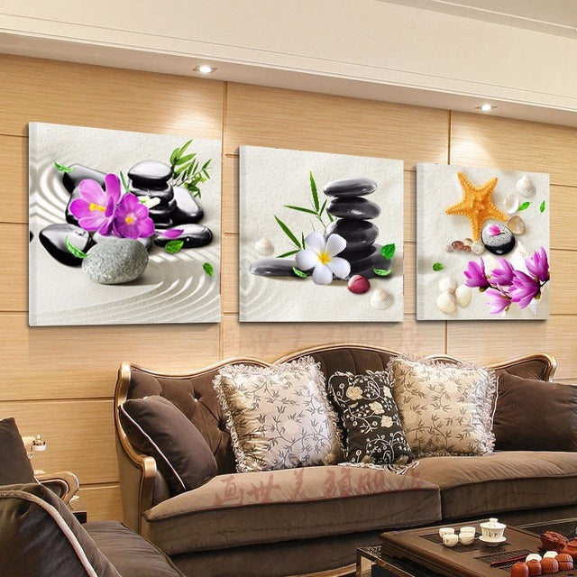Flowers and Petals 3 Piece Panel Wall Art - living-essentials