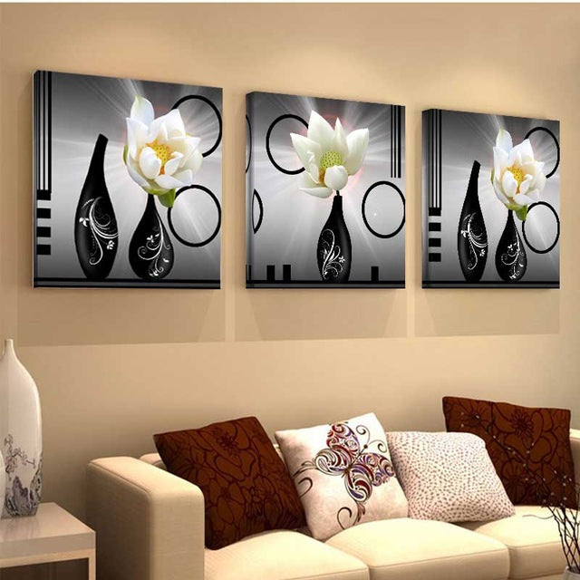 Flowers and Petals 3 Piece Panel Wall Art - living-essentials
