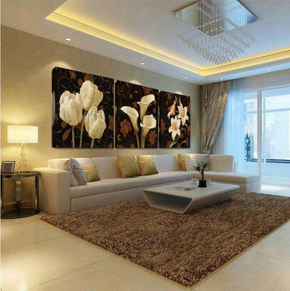 Flowers and Petals 3 Piece Panel Wall Art - living-essentials