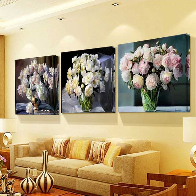 Flowers and Petals 3 Piece Panel Wall Art - living-essentials