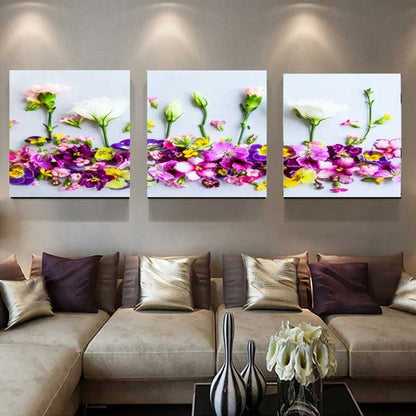 Flowers and Petals 3 Piece Panel Wall Art - living-essentials