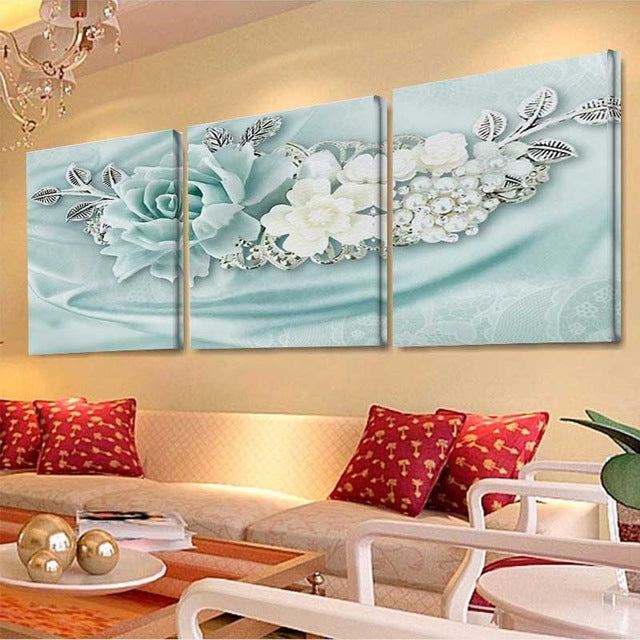 Flowers and Petals 3 Piece Panel Wall Art - living-essentials