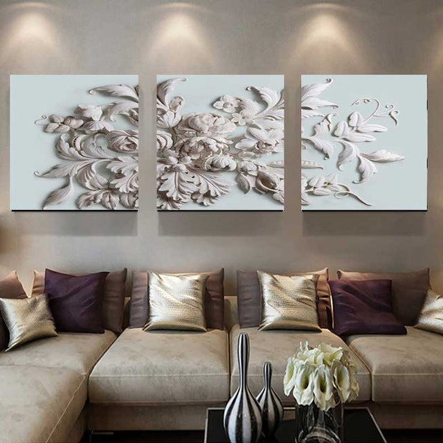 Flowers and Petals 3 Piece Panel Wall Art - living-essentials