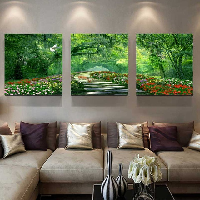 Flowers and Petals 3 Piece Panel Wall Art - living-essentials