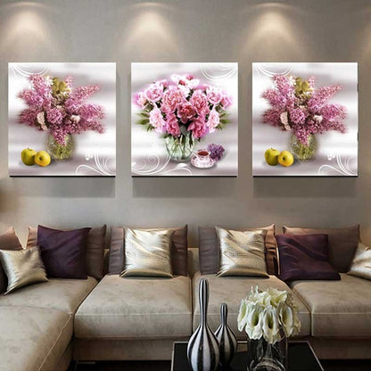 Flowers and Petals 3 Piece Panel Wall Art - living-essentials